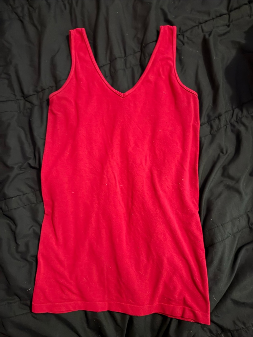 Women’s Red V-Neck Tank — Sleeveless Layering Top